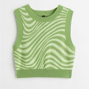 H&M Divided Green Swirl Sweater Vest, Size XXL, New with Tags